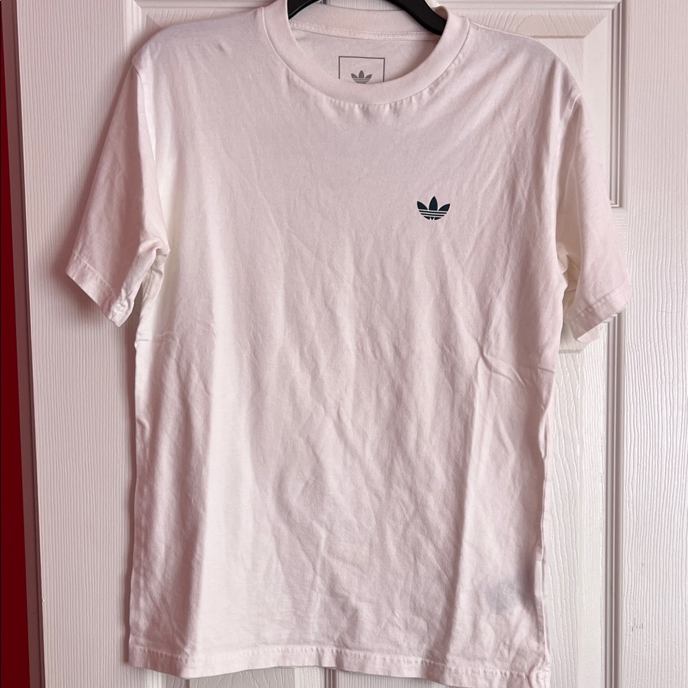 Adidas White Tee with Teal Logo